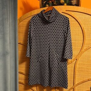 Tyler Boe Navy and Light Gray Polka Dot A line dress